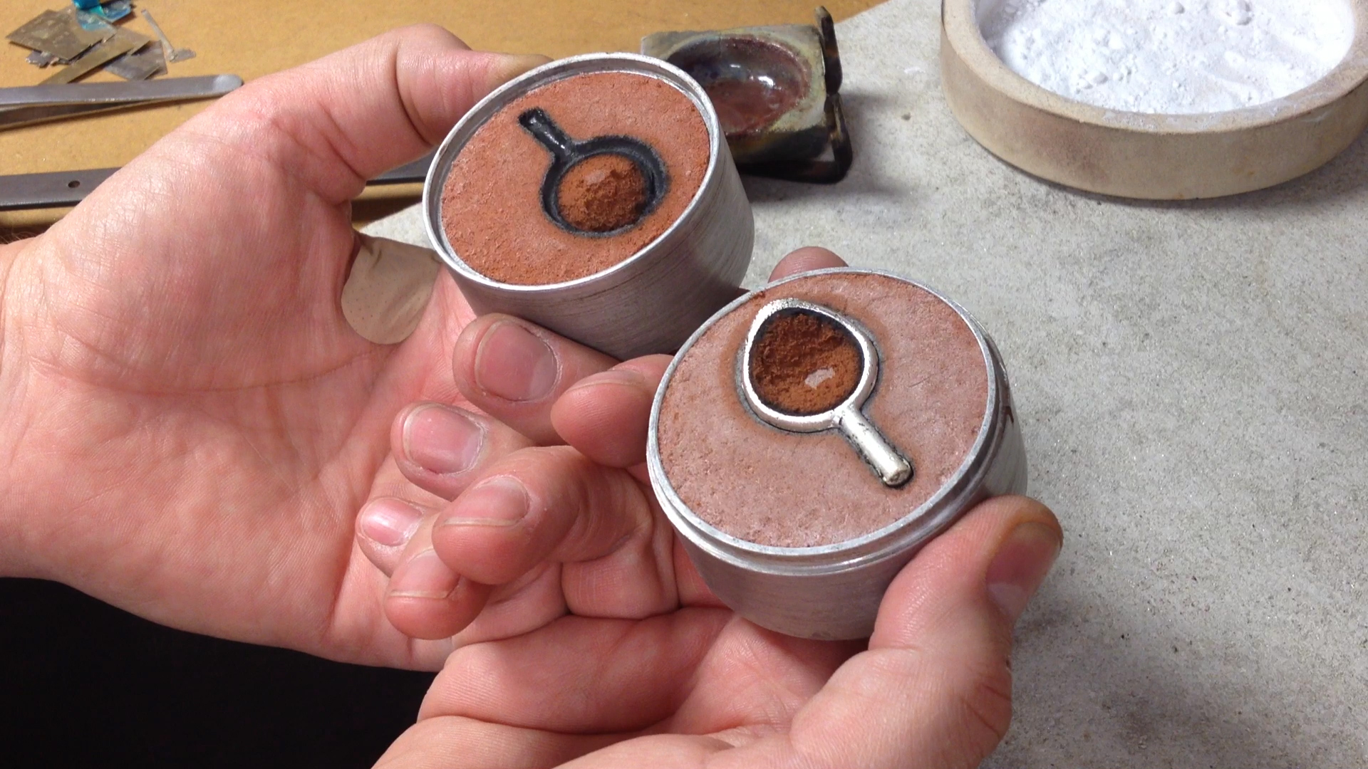 Image for Hand casting a signet ring...
